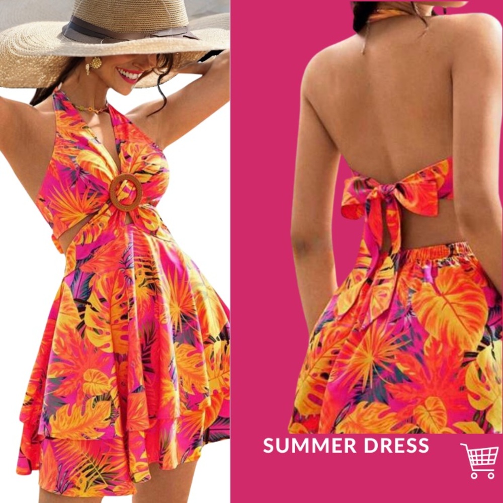 Women's Tropical Print Halter